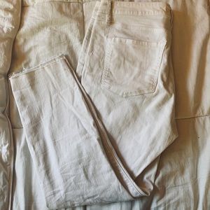 White ripped Curvy Skinny Loft jeans